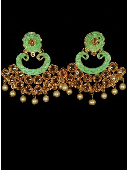 Reverse Ad Earrings With Meenakari Work